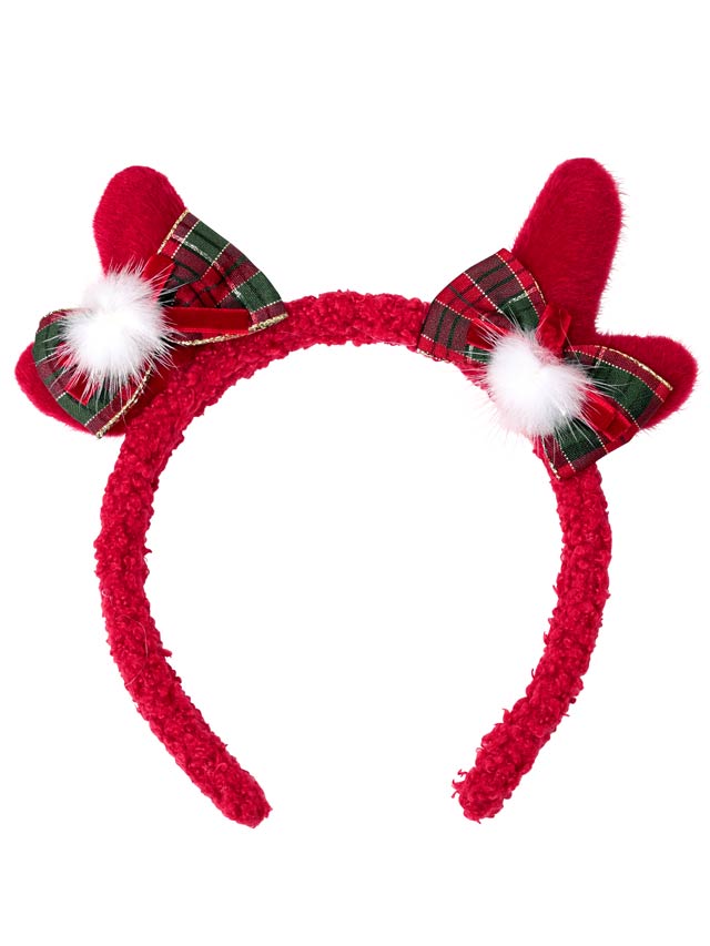 11/5新作!チェックリボントナカイカチューシャ【2025サンタ/コスプレ】