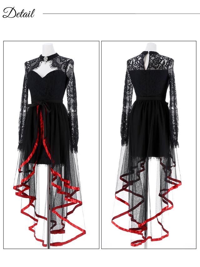 《ハロウィン早得★送料無料》【4点SET】セクシー総レースエンジェルデビルコスチューム【2025ハロウィン/コスプレ】