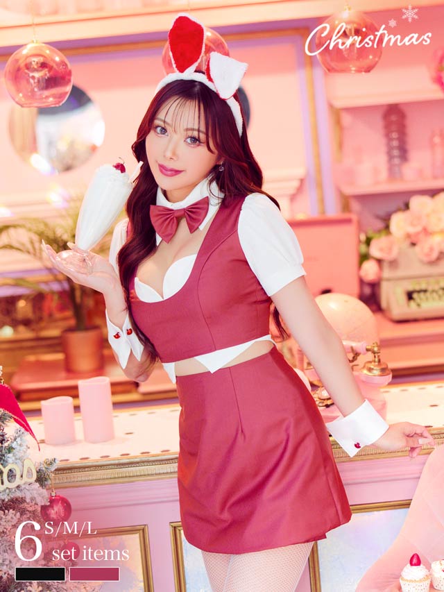 [6点SET]バニーガールサンタコスチューム【2025サンタ/コスプレ】
