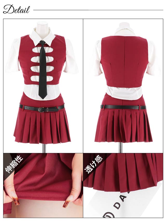 [6点SET]アイドル風ネクタイ×ベスト制服サンタコスチューム【2025サンタ/コスプレ】