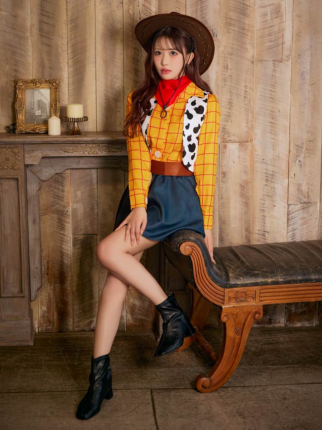 《ハロウィン早得★送料無料》9/8新作![6点SET]ウエスタンカウガールコスチューム[伊藤桃々着用]【2025ハロウィン/コスプレ】