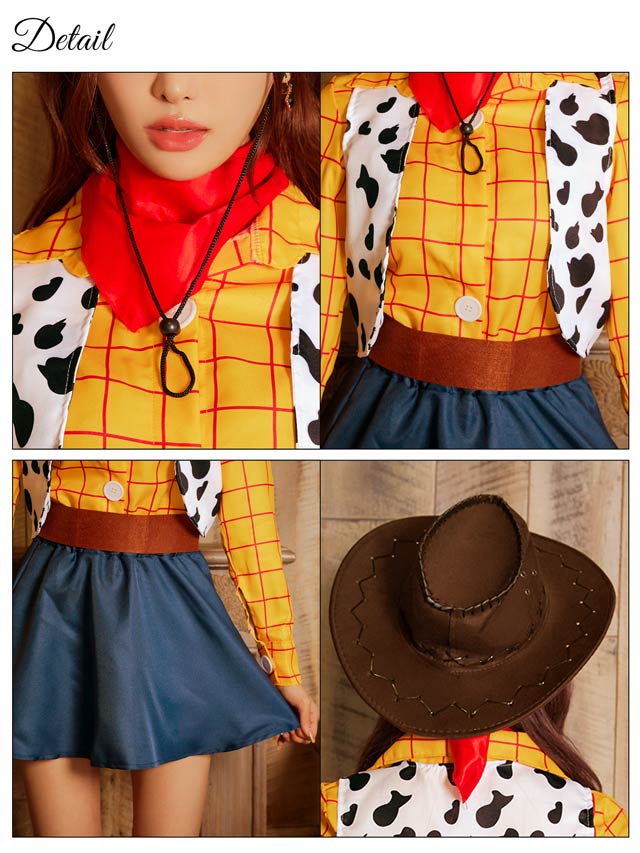《ハロウィン早得★送料無料》9/8新作![6点SET]ウエスタンカウガールコスチューム[伊藤桃々着用]【2025ハロウィン/コスプレ】