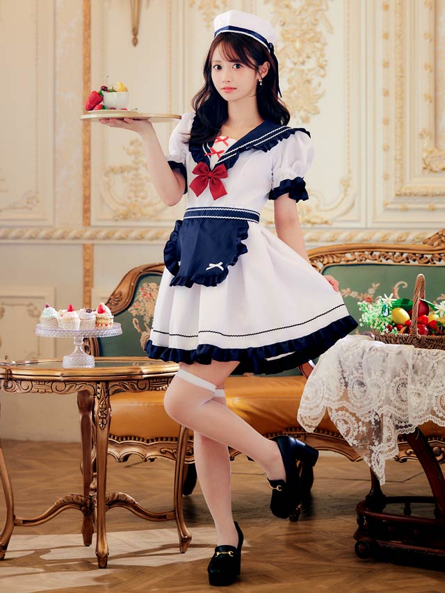 10/3新作![4点SET]マリンセーラーメイドコスチューム【2025ハロウィン/コスプレ】