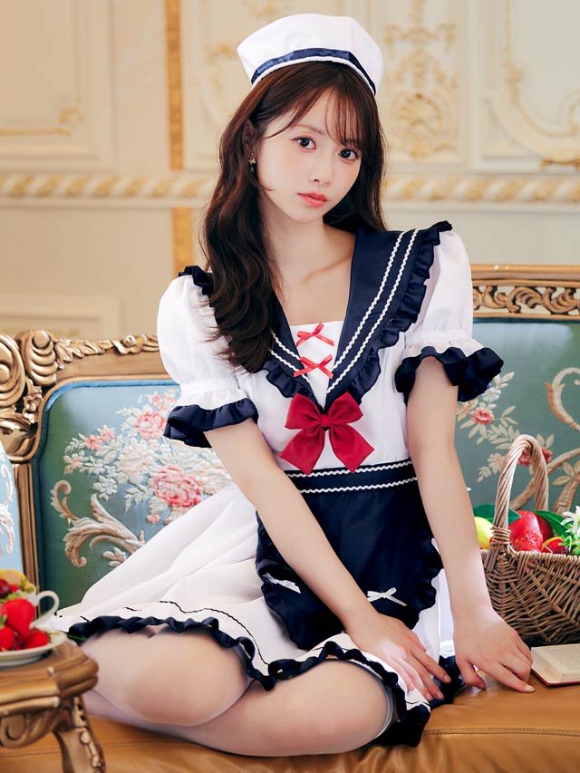 10/3新作![4点SET]マリンセーラーメイドコスチューム【2025ハロウィン/コスプレ】