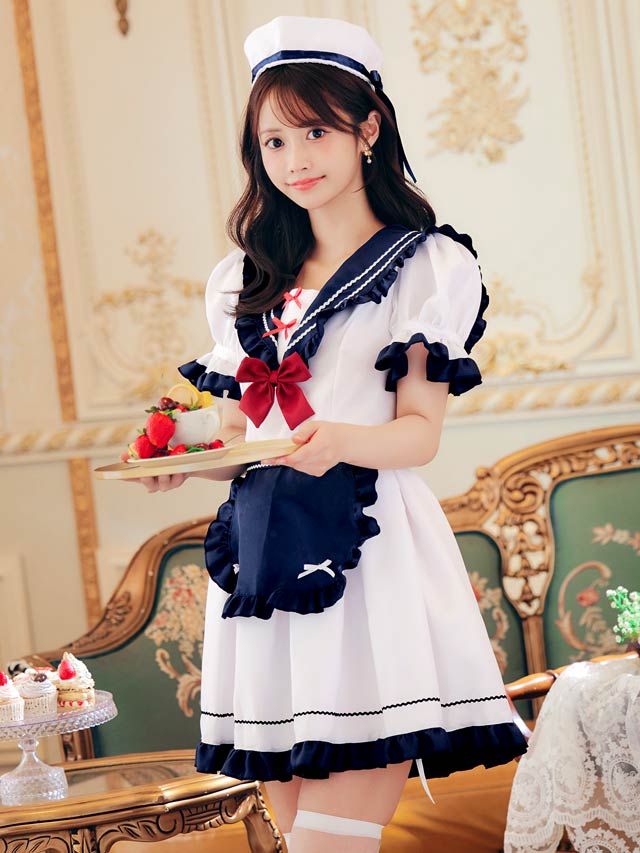 10/3新作![4点SET]マリンセーラーメイドコスチューム【2025ハロウィン/コスプレ】
