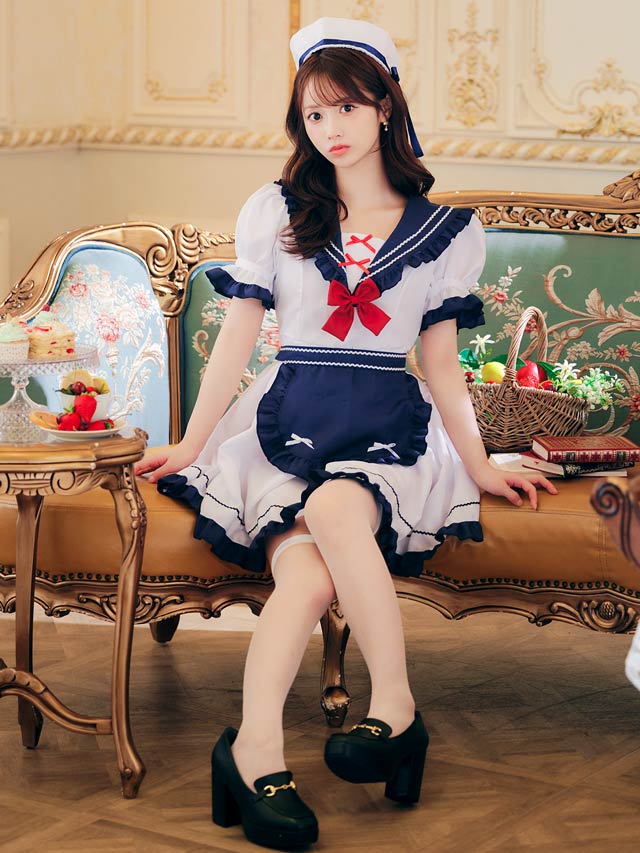 10/3新作![4点SET]マリンセーラーメイドコスチューム【2025ハロウィン/コスプレ】