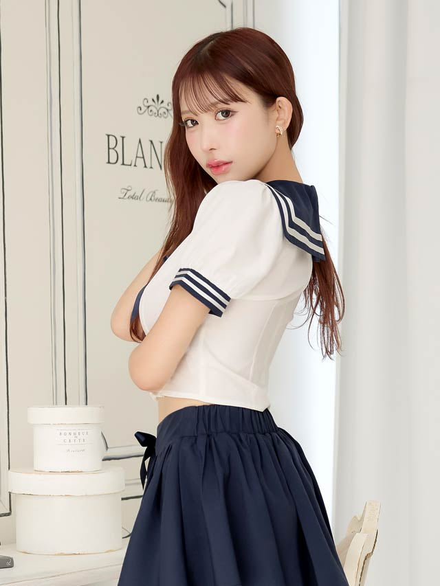 10/3新作![3点SET]ガーリーリボンセーラー服コスチューム[伊藤桃々着用]【2025ハロウィン/コスプレ】