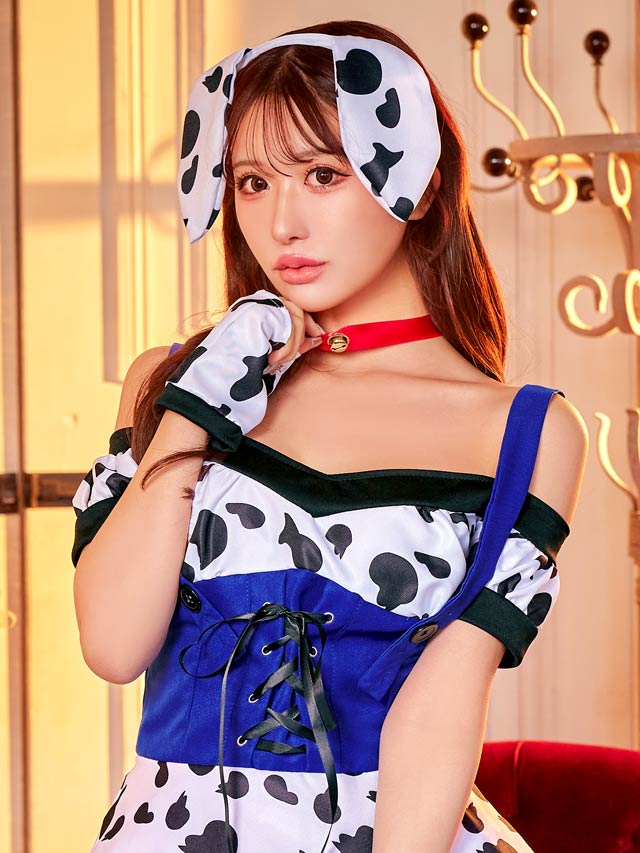 《ハロウィン早得★送料無料》[6点SET]ダルメシアンガールコスチューム