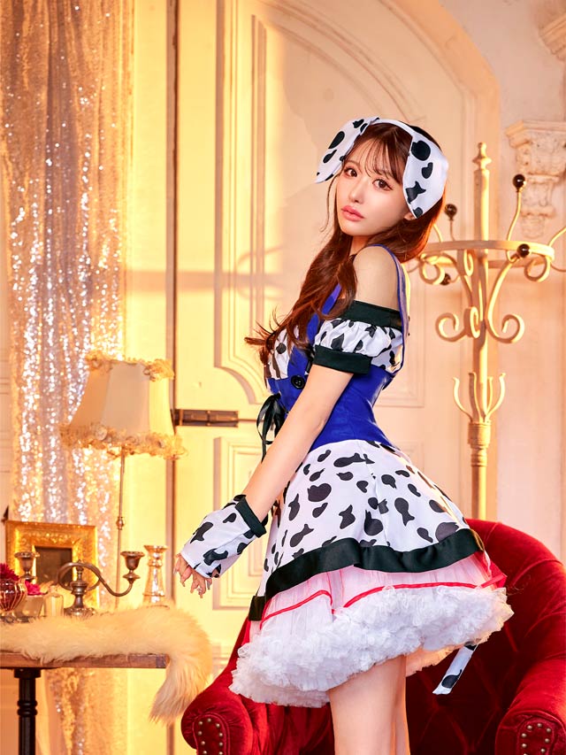 《ハロウィン早得★送料無料》[6点SET]ダルメシアンガールコスチューム