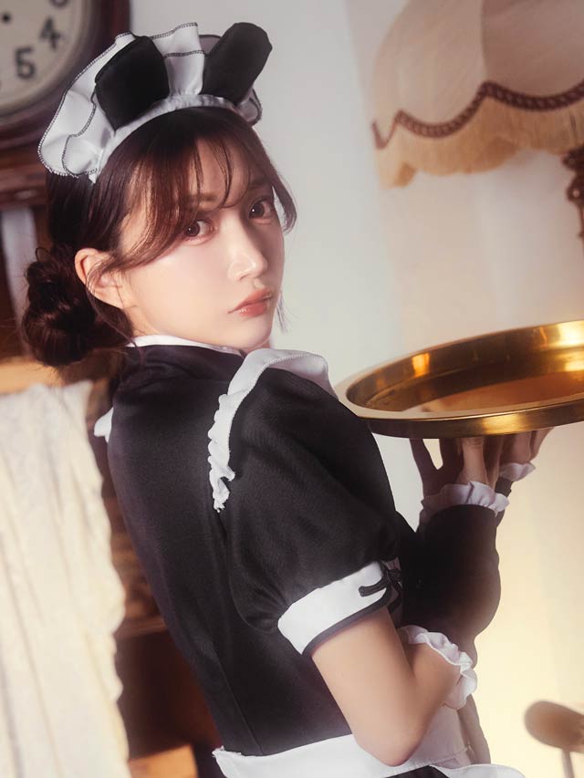 《ハロウィン早得★送料無料》[5点SET]チャイナパンダメイドコスチューム