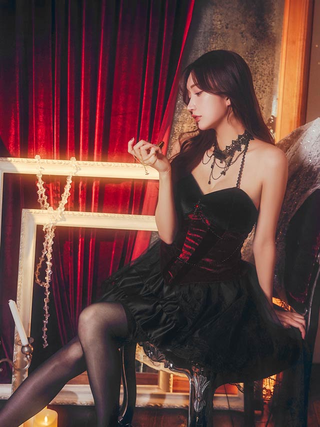 《ハロウィン早得★送料無料》[SMLサイズ][3点SET]ゴシック魔女コスチューム[3サイズ展開]