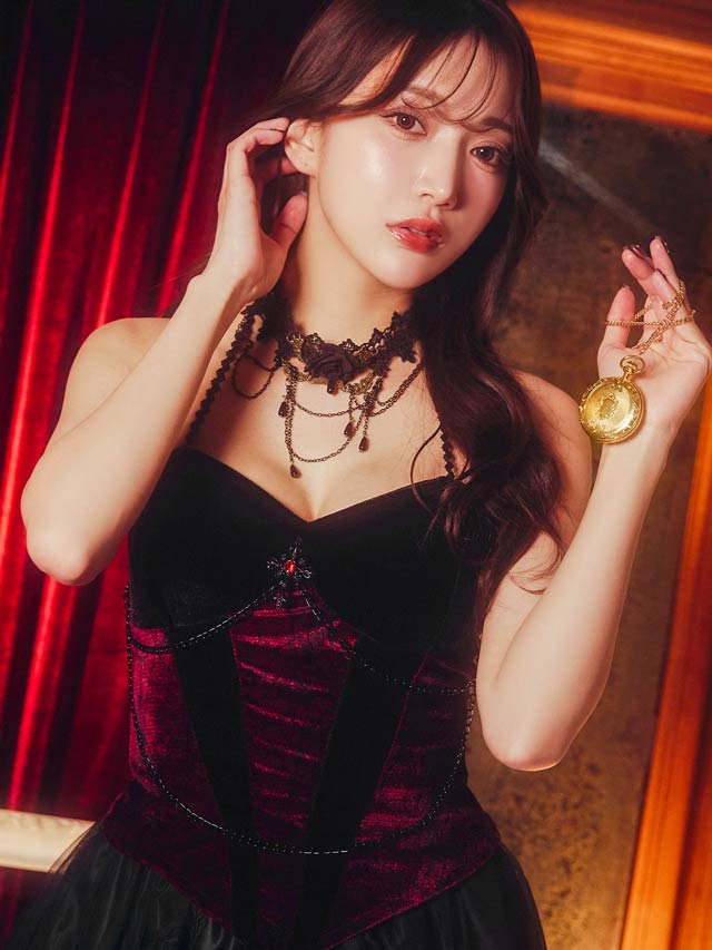 《ハロウィン早得★送料無料》[SMLサイズ][3点SET]ゴシック魔女コスチューム[3サイズ展開]