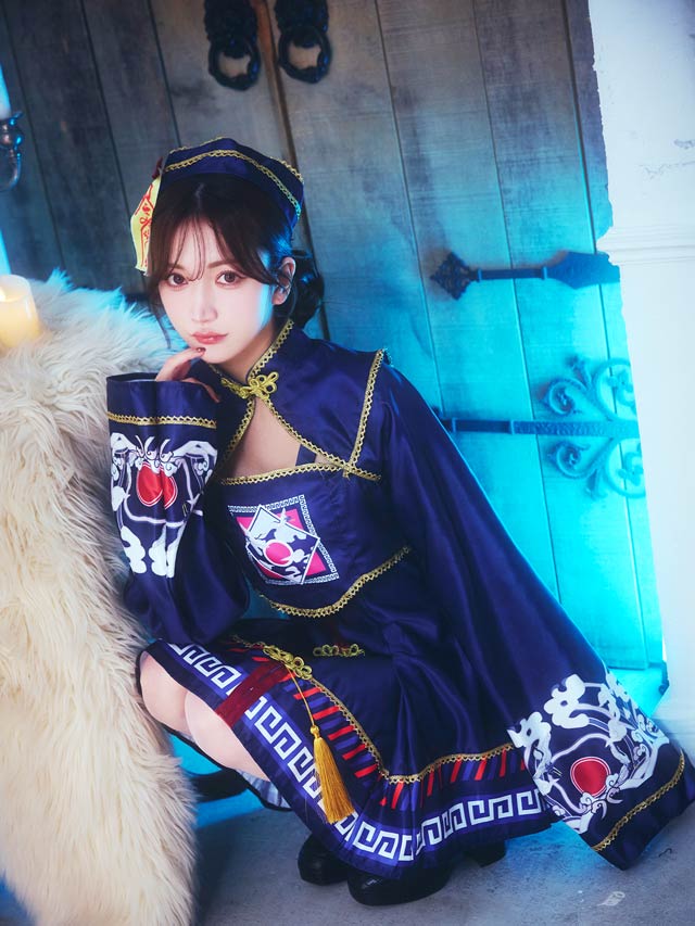 《ハロウィン早得★送料無料》[SMLサイズ][3点SET]キュートフレアキョンシーコスチューム[3サイズ展開]