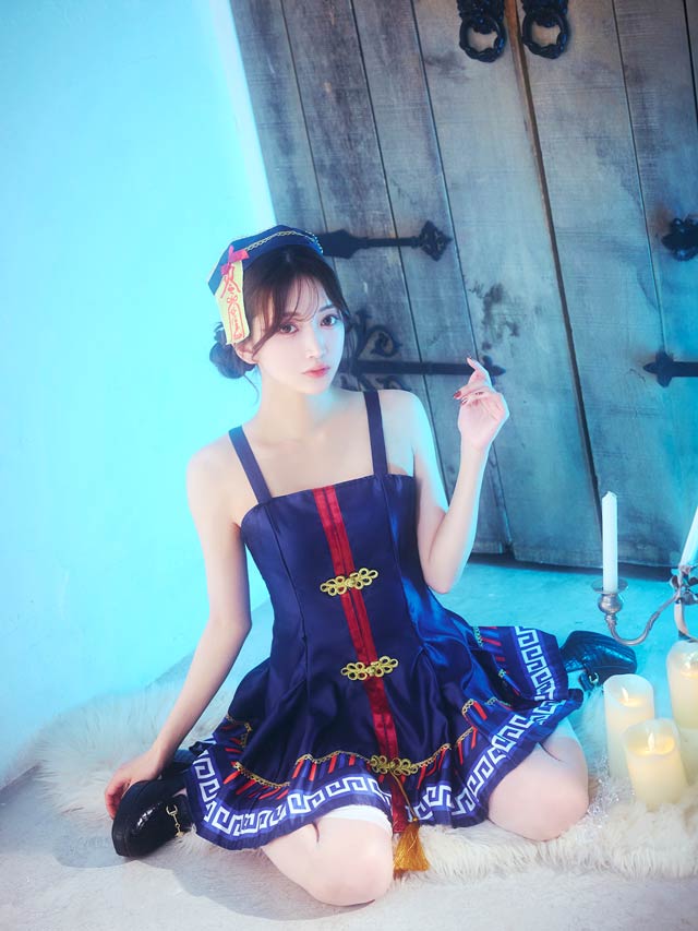 《ハロウィン早得★送料無料》[SMLサイズ][3点SET]キュートフレアキョンシーコスチューム[3サイズ展開]