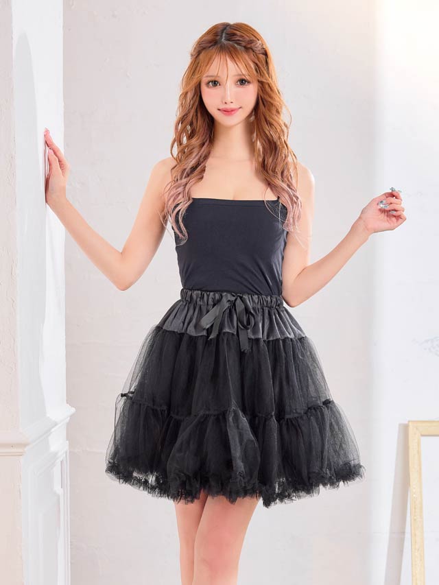 《ハロウィン早得★送料無料》9/8再入荷!ウエストリボンボリュームチュールパニエ【2025ハロウィン/小物】