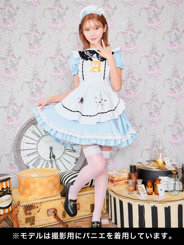 《ハロウィン早得★送料無料》[4点SET]アリス風ドーリーメイドコスチューム【2025ハロウィン/コスプレ】