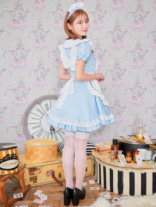 《ハロウィン早得★送料無料》[4点SET]アリス風ドーリーメイドコスチューム【2025ハロウィン/コスプレ】