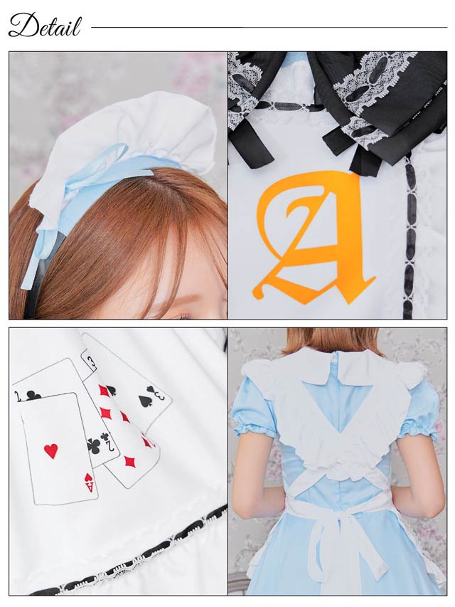 《ハロウィン早得★送料無料》[4点SET]アリス風ドーリーメイドコスチューム【2025ハロウィン/コスプレ】