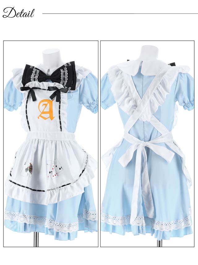 《ハロウィン早得★送料無料》[4点SET]アリス風ドーリーメイドコスチューム【2025ハロウィン/コスプレ】