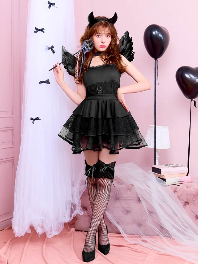 【オサレカンパニー監修】9/25新作![6点SET]スウィートデビルコスチューム【2025ハロウィン/コスプレ】
