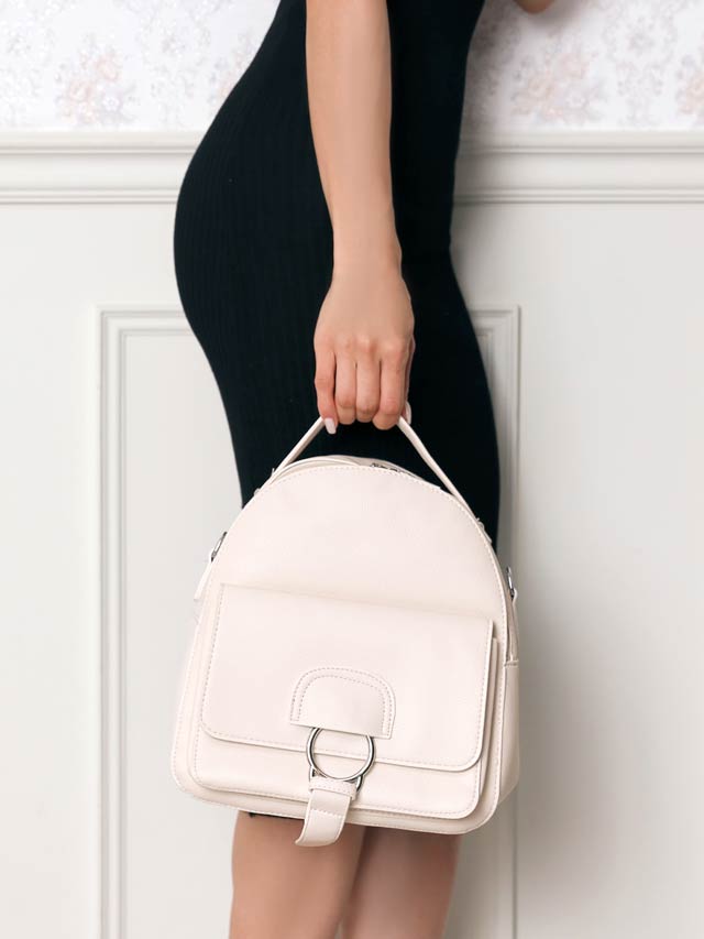 [2way]シンプルワンカラーシルバーバックルリュックサック[dazzycloset]