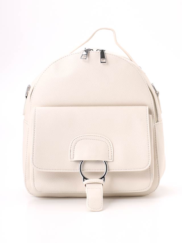 [2way]シンプルワンカラーシルバーバックルリュックサック[dazzycloset]