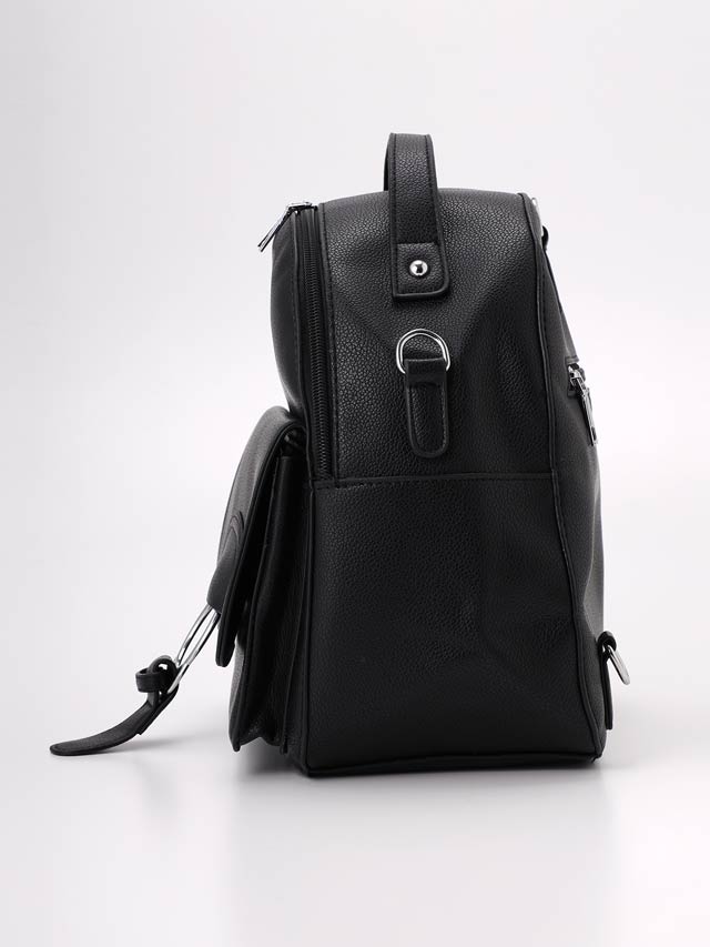 [2way]シンプルワンカラーシルバーバックルリュックサック[dazzycloset]