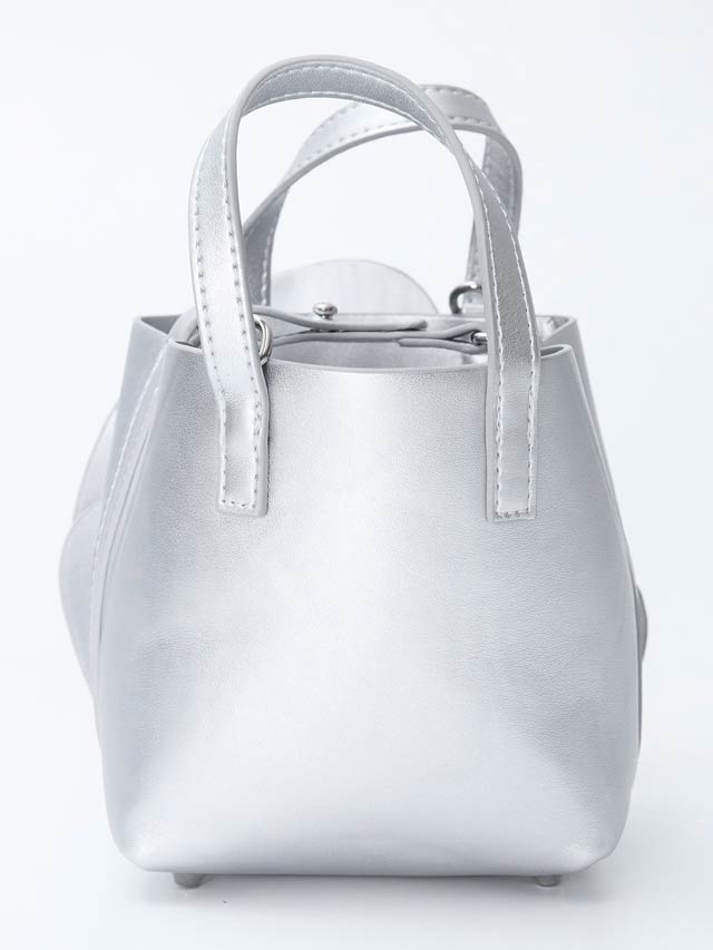 [2way]フロントプリーツフラワーチェーンショルダー＆ハンドバッグ