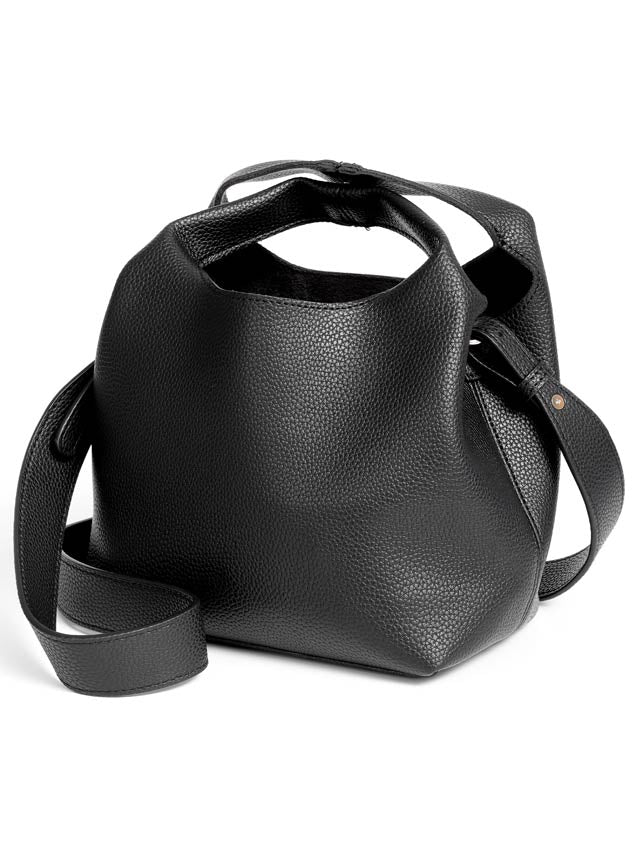 [2way]ワンカラーミニポーチ付きハンドバッグ