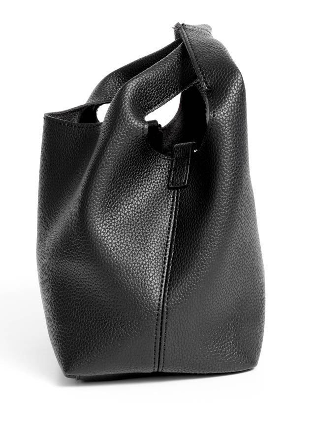 [2way]ワンカラーミニポーチ付きハンドバッグ