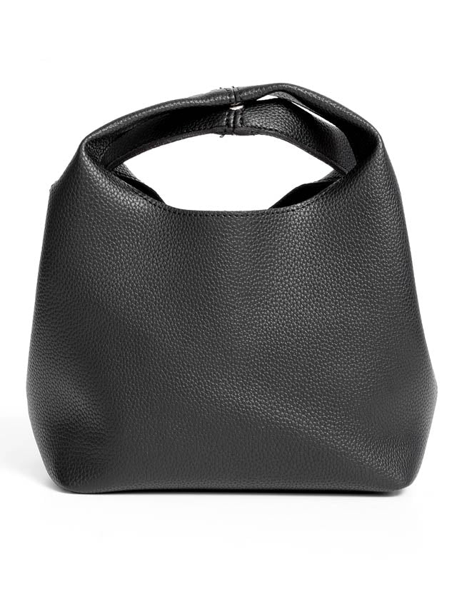 [2way]ワンカラーミニポーチ付きハンドバッグ