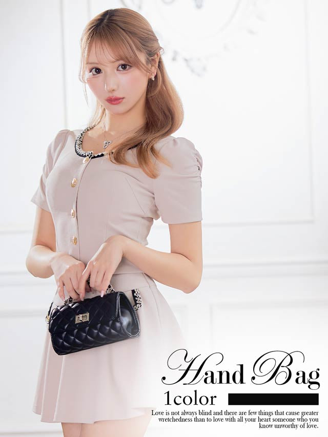 7/15再販予定! [2way]キルティングツイストシルバーショルダー＆ハンドバッグ【入荷通知登録推奨】