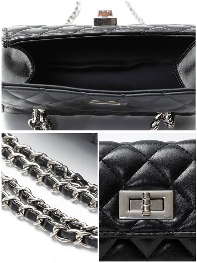 7/15再販予定! [2way]キルティングツイストシルバーショルダー＆ハンドバッグ【入荷通知登録推奨】