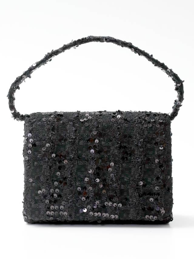 [2way]ツイードラメスパンコールショルダー＆ハンドバッグ