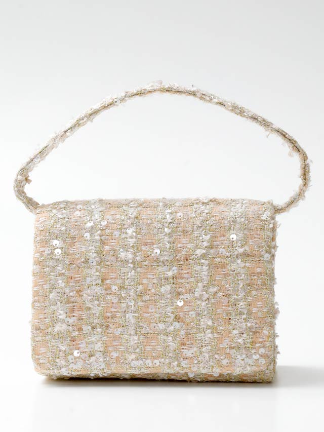 [2way]ツイードラメスパンコールショルダー＆ハンドバッグ