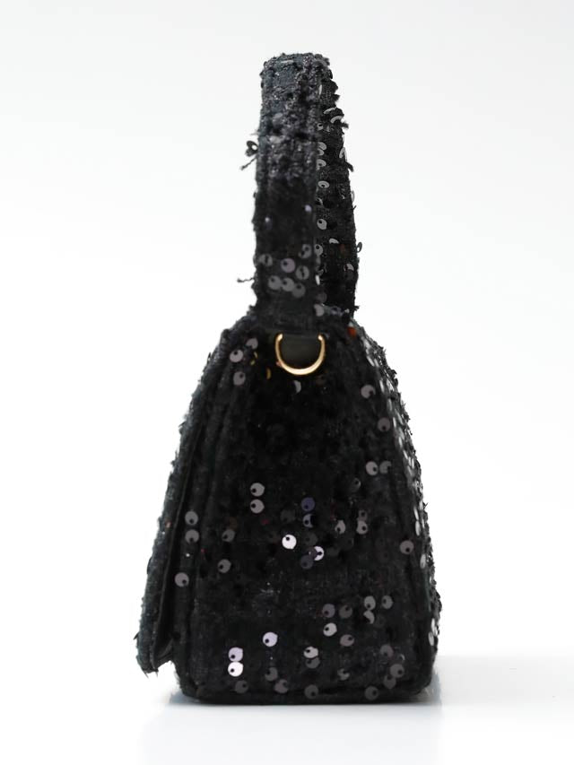 [2way]ツイードラメスパンコールショルダー＆ハンドバッグ