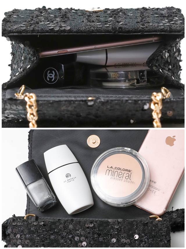 [2way]ツイードラメスパンコールショルダー＆ハンドバッグ