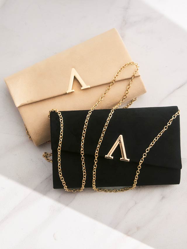 7/15再入荷! [2way]V字ビジューダイアゴナルクラッチ＆ショルダーバッグ