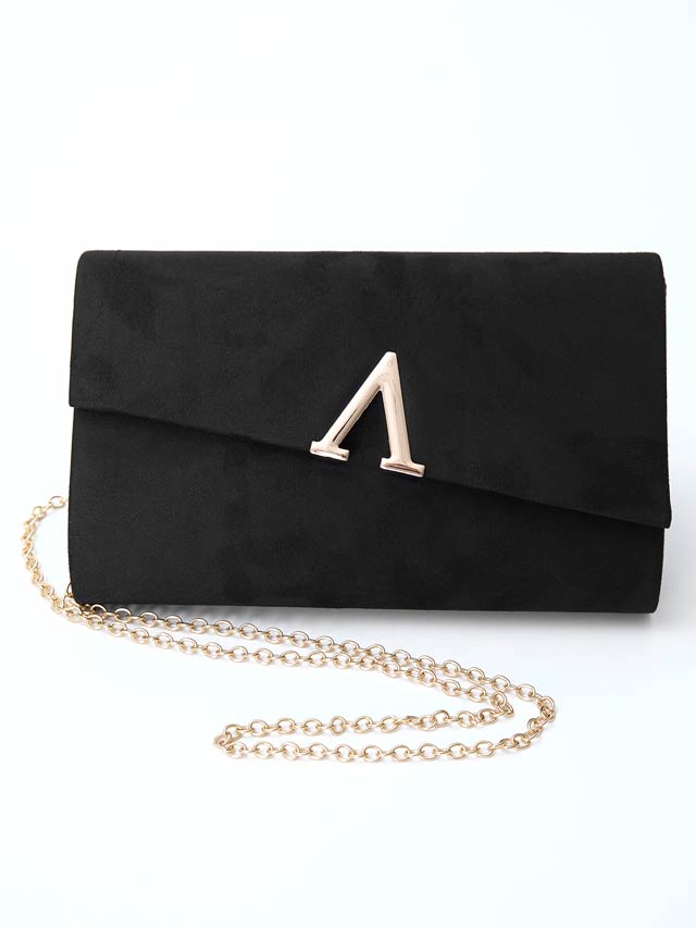 7/15再入荷! [2way]V字ビジューダイアゴナルクラッチ＆ショルダーバッグ