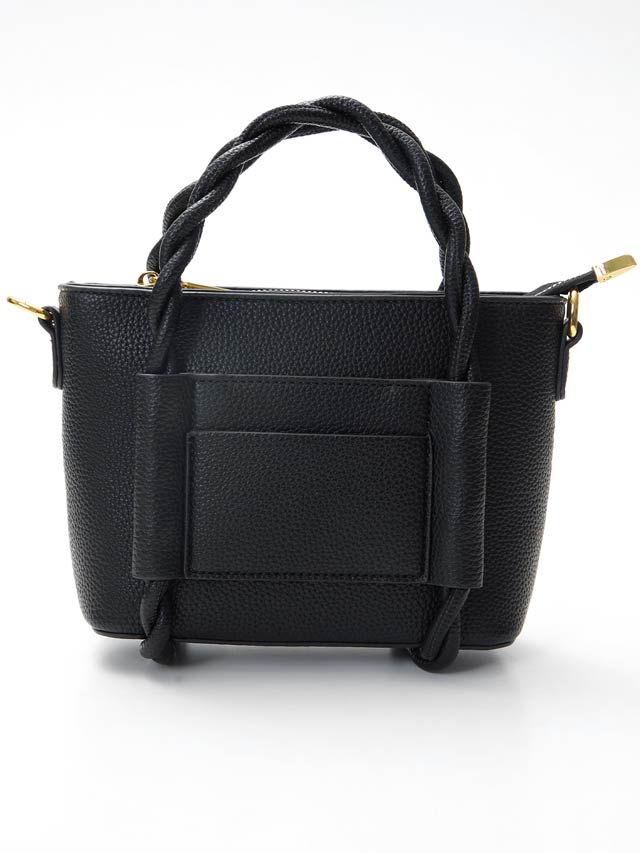 [2way]ツイストハンドル スクエアショルダー＆ハンドバッグ