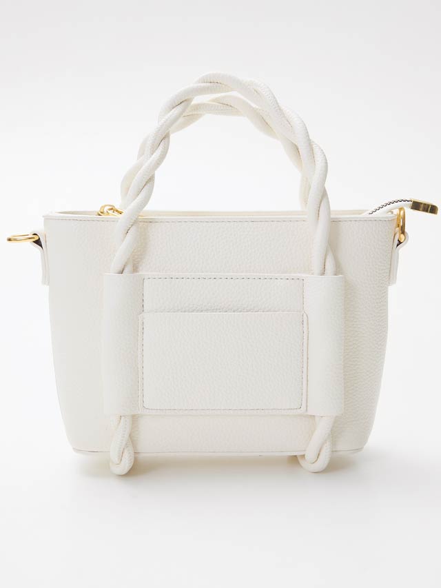 [2way]ツイストハンドル スクエアショルダー＆ハンドバッグ