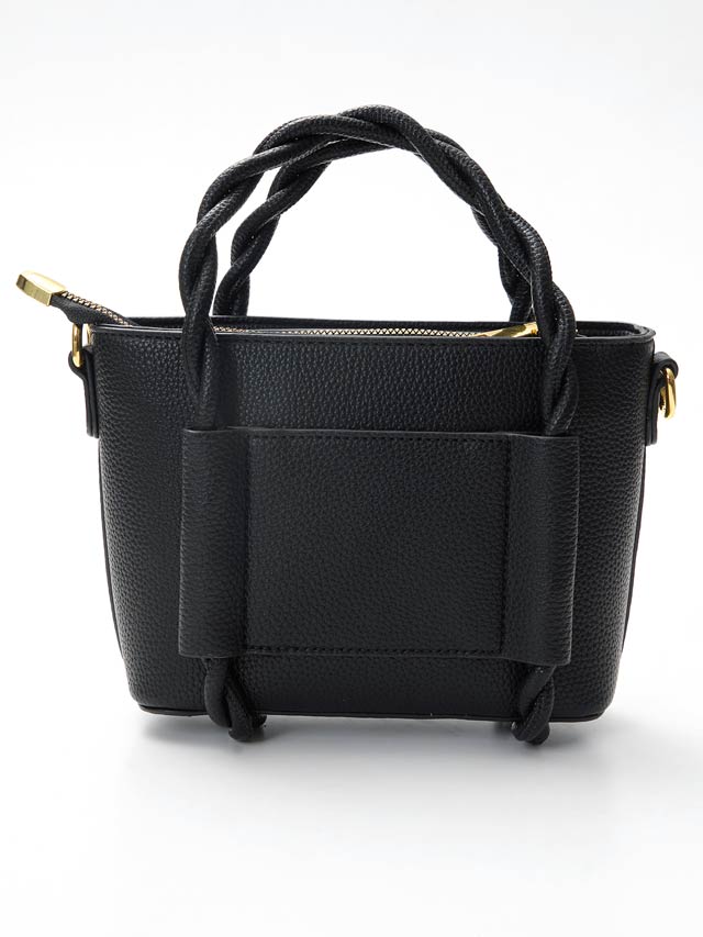 [2way]ツイストハンドル スクエアショルダー＆ハンドバッグ