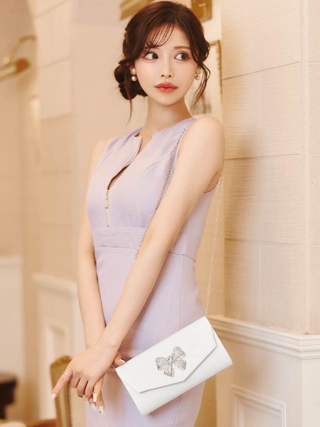 [2way]ゴージャスリボンビジューショルダー＆クラッチバッグ