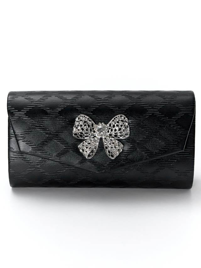 [2way]ゴージャスリボンビジューショルダー＆クラッチバッグ