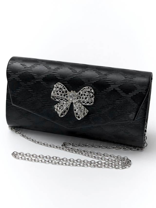 [2way]ゴージャスリボンビジューショルダー＆クラッチバッグ