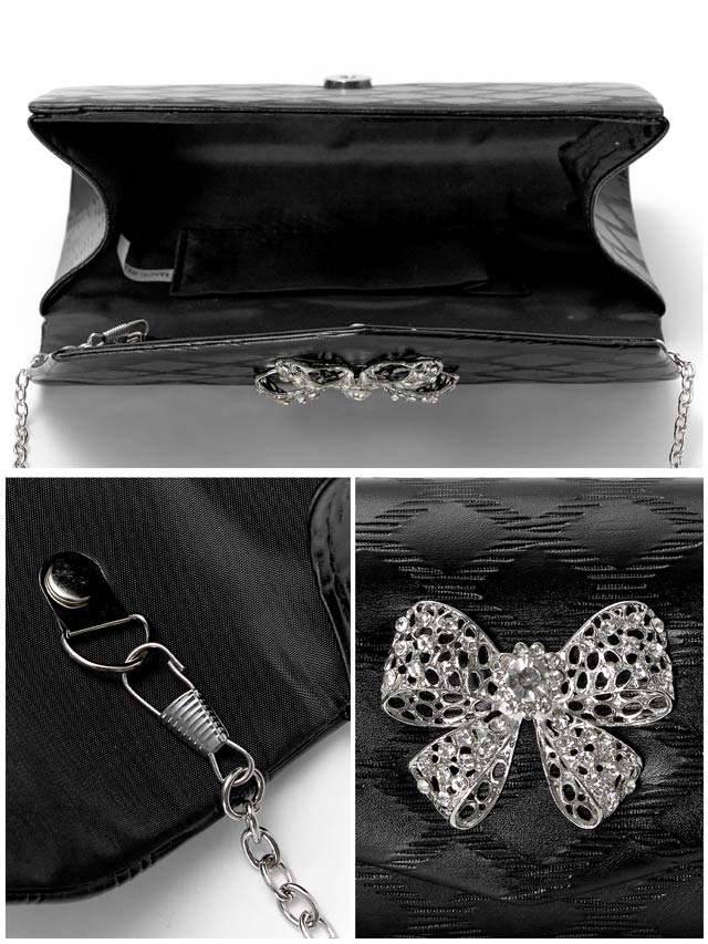 [2way]ゴージャスリボンビジューショルダー＆クラッチバッグ