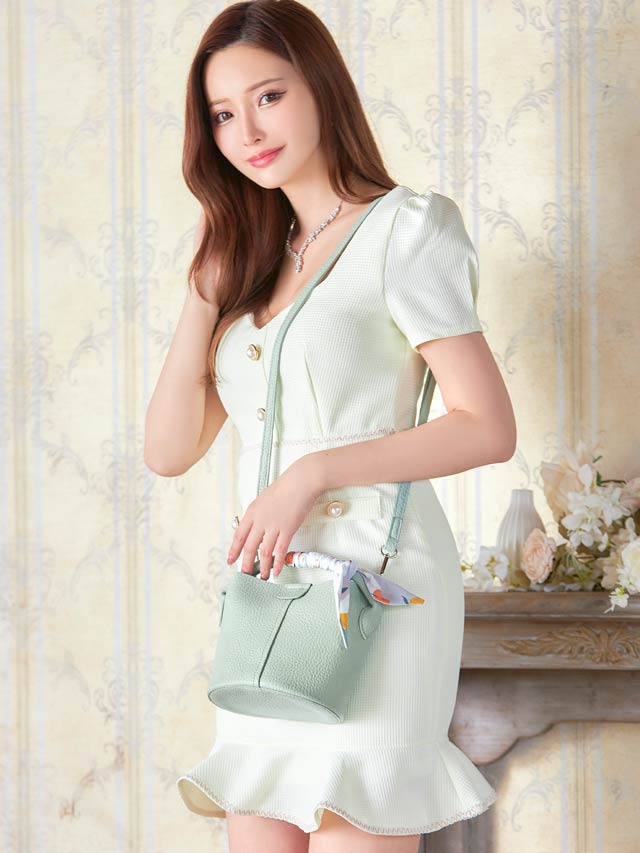 7/4新作![2way]スカーフ付きワンハンドルバケットバッグ