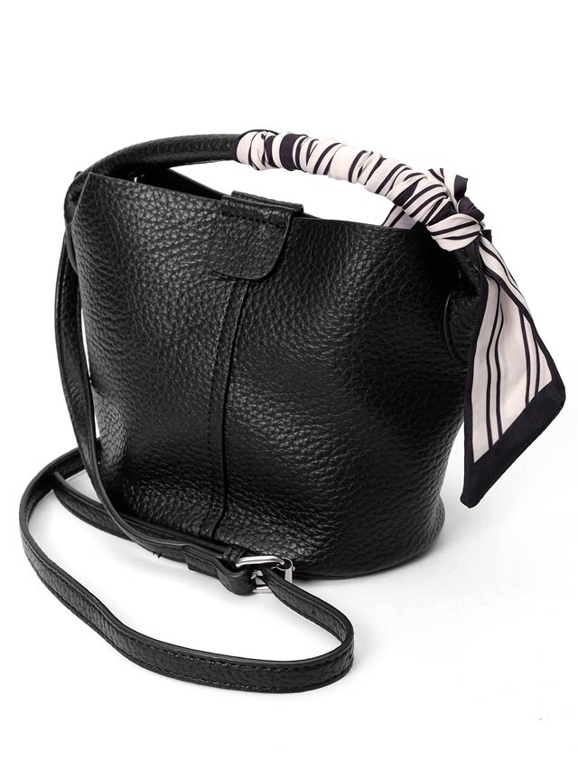 7/4新作![2way]スカーフ付きワンハンドルバケットバッグ