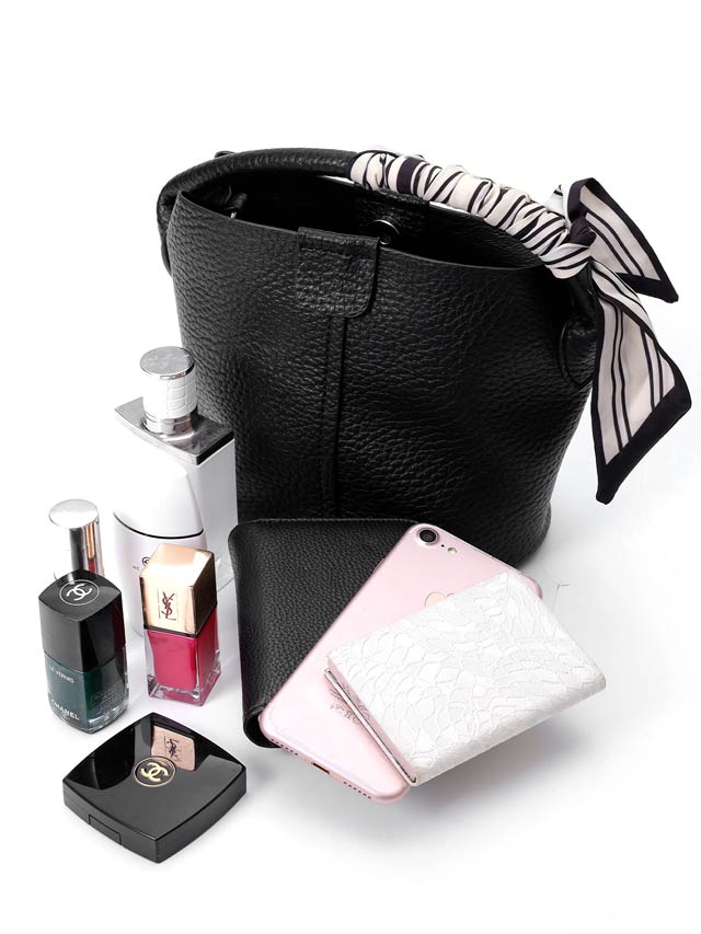 7/4新作![2way]スカーフ付きワンハンドルバケットバッグ