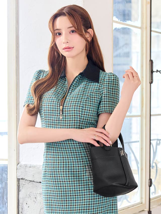 6/18新作![2way]巾着付きセンターベルトハンドバッグ